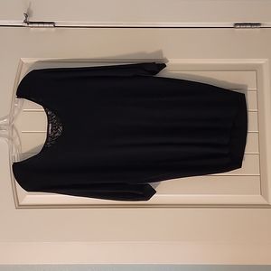 Express Black Sweater with Lace Cutout, Size Medium
